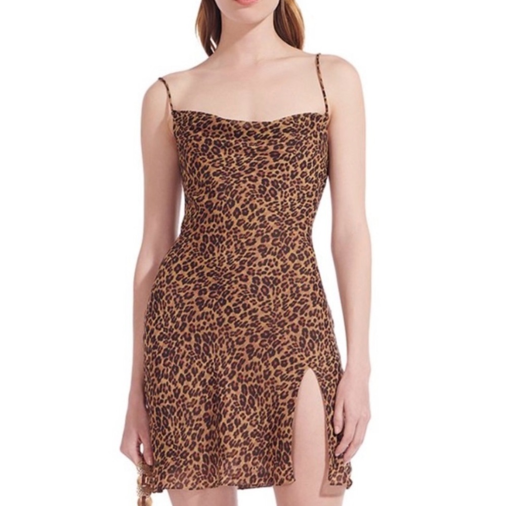 STAUD Animal Print Mini Dress